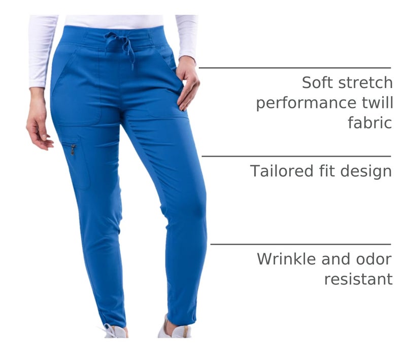 Adar Uniforms Pro Scrubs for Women, Ultimate Yoga Jogger Scrub Pants, P7104, Royal Blue, M - Image 4